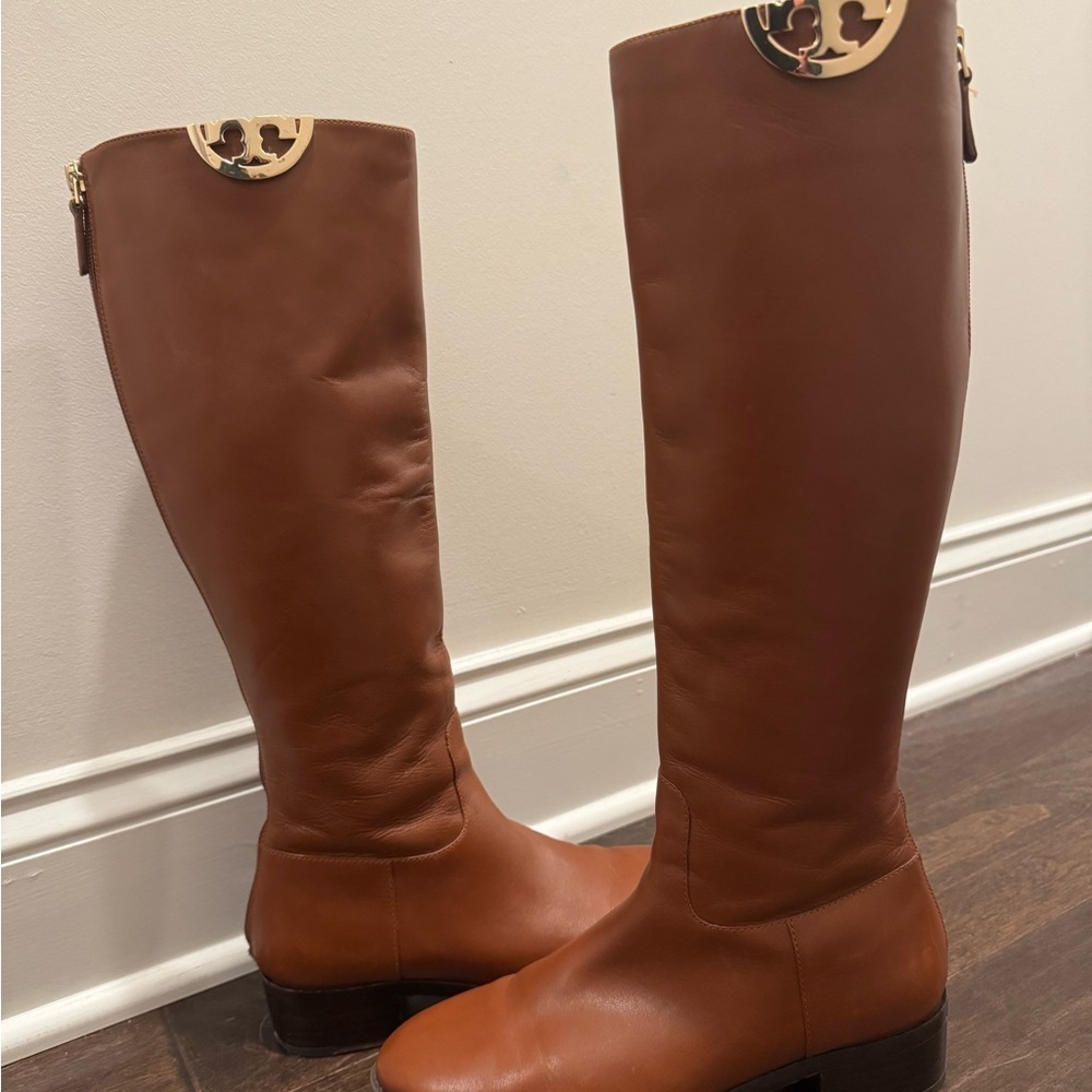 Tory Burch Tan Leather Over the Knee Boots - Picture 4 of 8